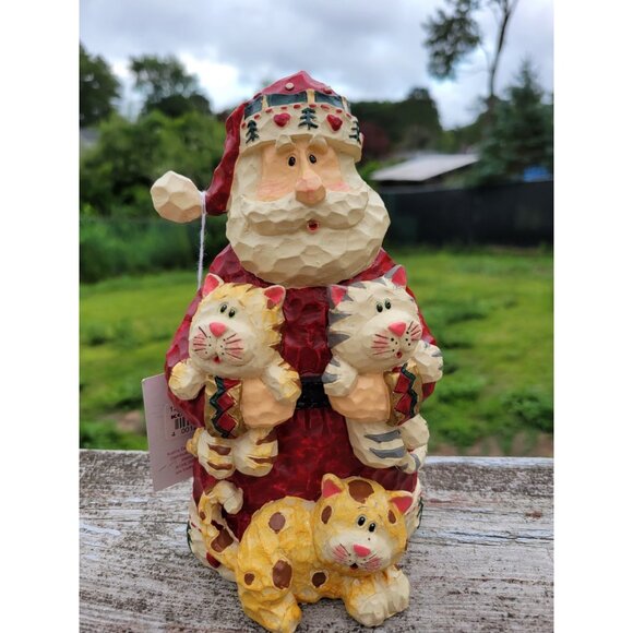Home Interiors Santa's Pets Cat Kittens Santa Figurine Christmas Holiday Decor - Picture 1 of 10